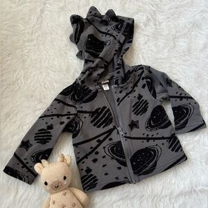 Tea Collection Gray and Black Planet Hoodie